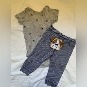Carter’s 18 month pants and onesie set - dogs